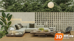 Outdoor Sofa Skp Files